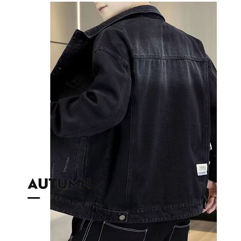 Mens Stylish Relaxed-fit Casual Denim Jacket
