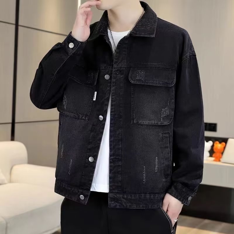 Mens Stylish Relaxed-fit Casual Denim Jacket