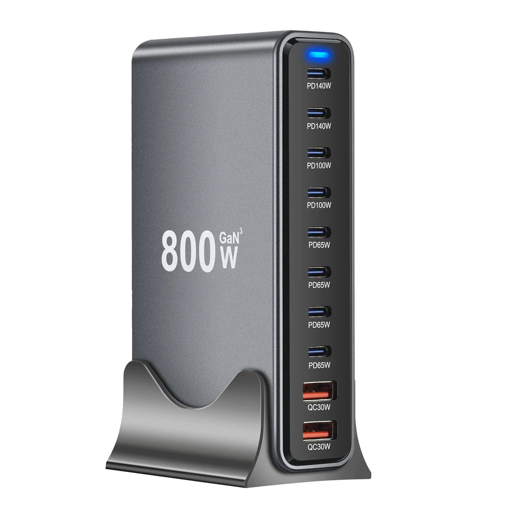 Trending Products 2025 New Arrivals Multifunctional 10 Port for iphone Laptop Tablet USB Charger Adapter 800W GaN 8C2A Charger