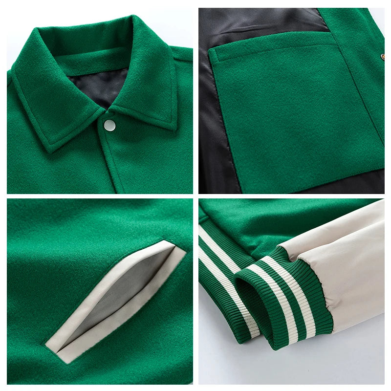 2025 USA Cotton Letterman Men's Jacket Custom Logo Embroidery Winter for Men Basketball Wool Luxury Baseball Varsity Jacket