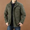 Men's Casual Cotton Parka Winter Outdoor Canvas Jacket with Washed Technics Plus Size Zipper Closure