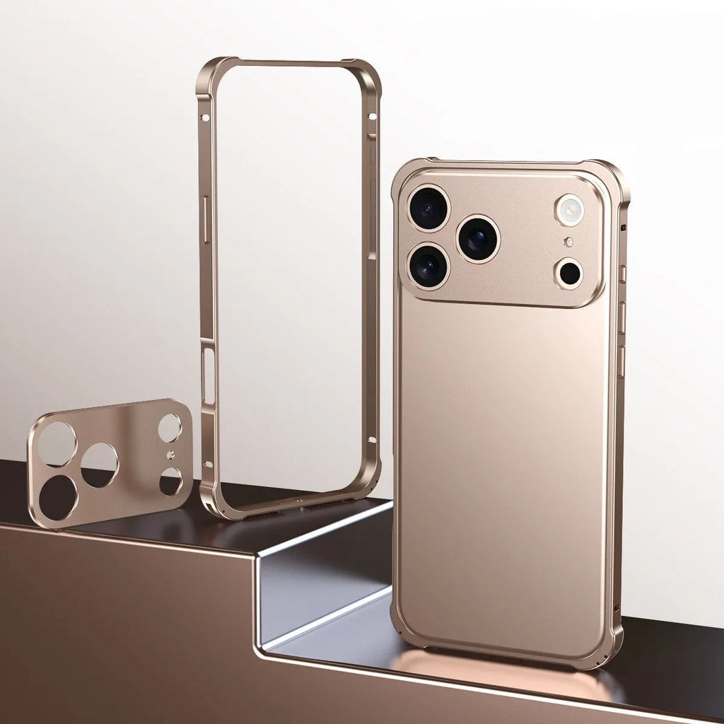 New Product 2025 Luxury Metal Frame Aluminum Alloy Anti-Drop Mobile Phone case with Lens Protection for iphone 17 Pro Air Max