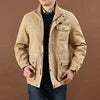 Men's Casual Cotton Parka Winter Outdoor Canvas Jacket with Washed Technics Plus Size Zipper Closure
