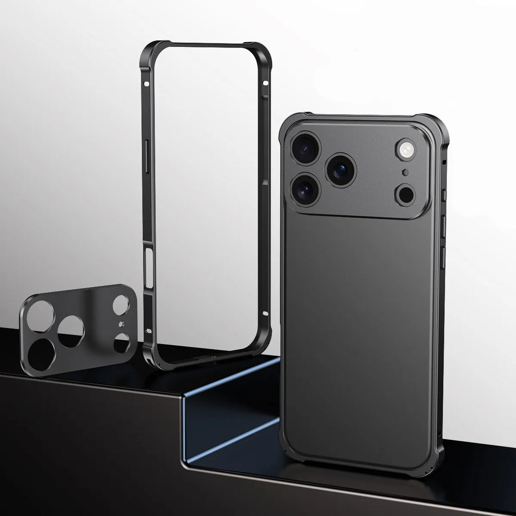 New Product 2025 Luxury Metal Frame Aluminum Alloy Anti-Drop Mobile Phone case with Lens Protection for iphone 17 Pro Air Max