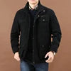 Men's Casual Cotton Parka Winter Outdoor Canvas Jacket with Washed Technics Plus Size Zipper Closure