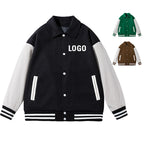 2025 USA Cotton Letterman Men's Jacket Custom Logo Embroidery Winter for Men Basketball Wool Luxury Baseball Varsity Jacket