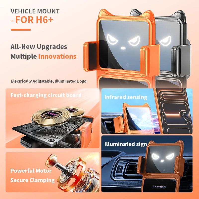 New Arrival Gadgets Item Electric Innovations Infrared Sensing 15W Car Wireless Charging for Air Vent Mount Bracket for iphone