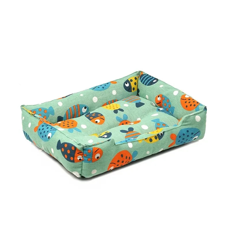 Pet Summer Mat Cute Dog Cooling Sofa Breathable Washable Four Seasons For Small Dog Bed Cushion Pet Cat Nest Mat Accessories