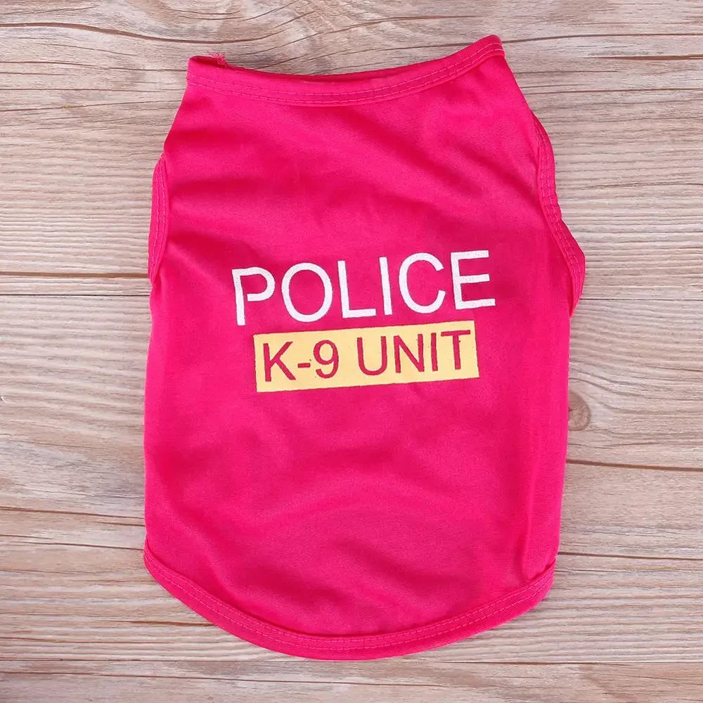 Pet Dog Clother for Small Dogs Polyester Cat Vest Pet Clothing with Warning Pattern for Chihuahua Bulldogs Puppy Costume T-shirt