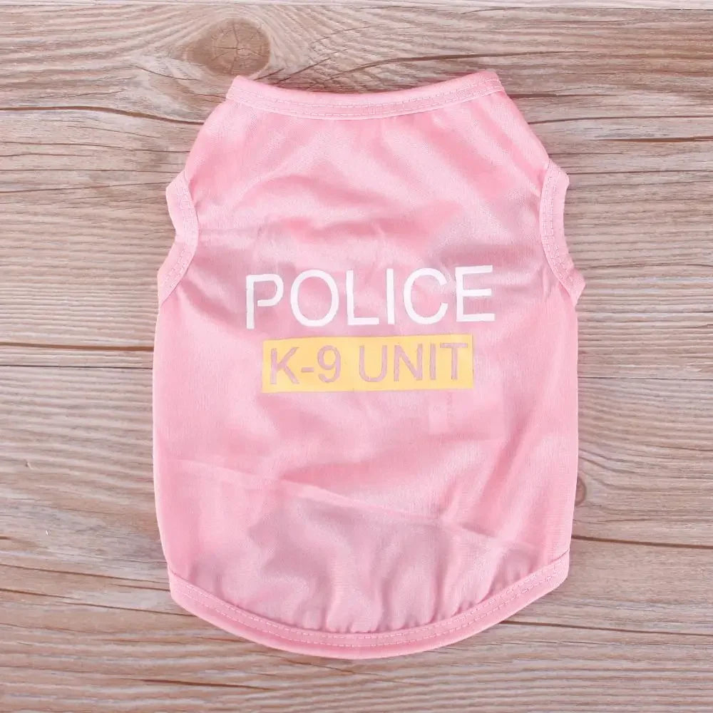 Pet Dog Clother for Small Dogs Polyester Cat Vest Pet Clothing with Warning Pattern for Chihuahua Bulldogs Puppy Costume T-shirt